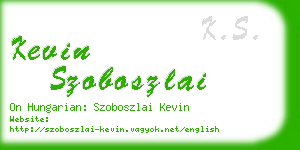 kevin szoboszlai business card